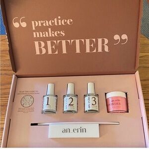 Pink Dip Powder Nail Kit — 3-Step Professional System -no UV light needed.